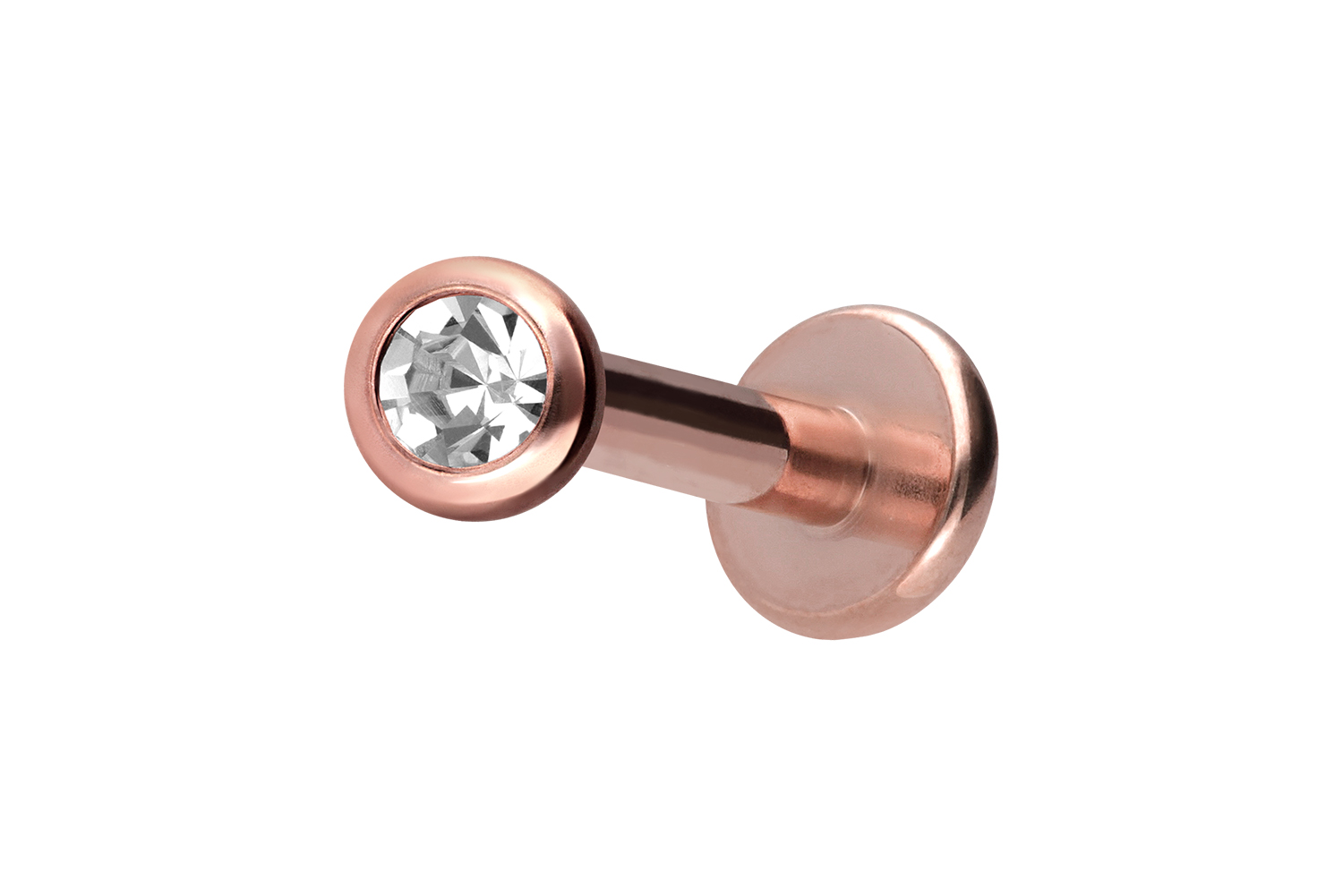Titan Labret Piercing mit Innengewinde KRISTALL